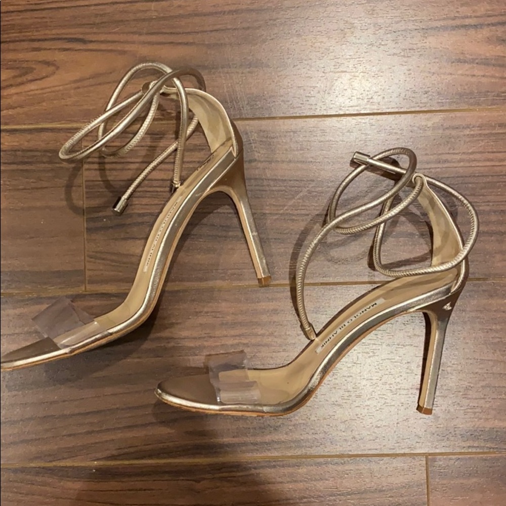 Manolo Blahnik Tie Up Open Toe High Heels